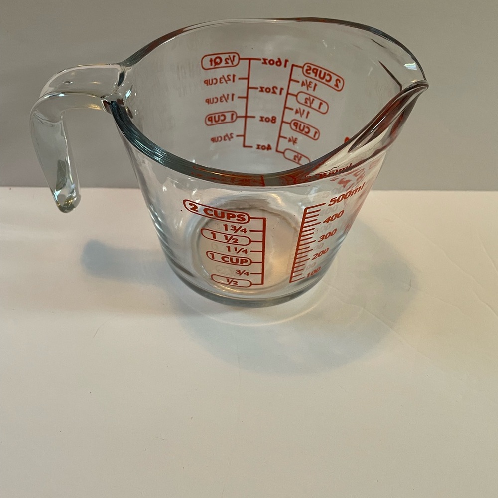Anchor Hocking Glass Measuring Cup with Red Markings